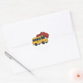 Schoolbus Held Ronde Sticker (Envelop)
