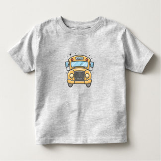 Schoolbus in Cartoon Stijl Volledig Voorontwerp Kinder Shirts
