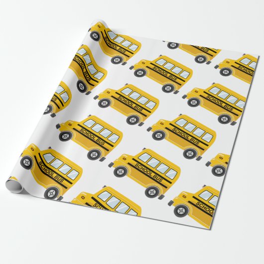 schoolbus-inpakpapier cadeaupapier (Uitgerold)
