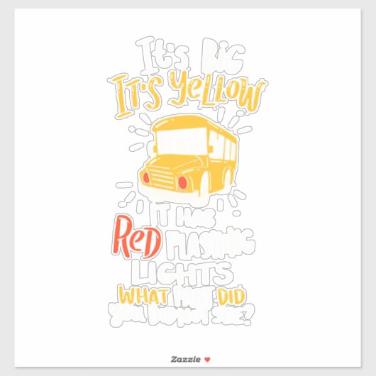 Schoolbus is groot en geel sticker (Vel)