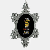 Schoolbus is groot en geel tin sneeuwvlok ornament (Links)
