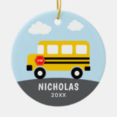 Schoolbus keramisch ornament (Voorkant)