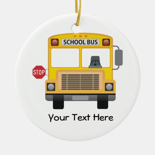 schoolbus keramisch ornament (Voorkant)
