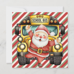 Schoolbus Kerst voor Driver wenskaart