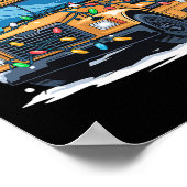 Schoolbus Kerstboom Schattige Santa Hat Lights XM Poster (Hoek)