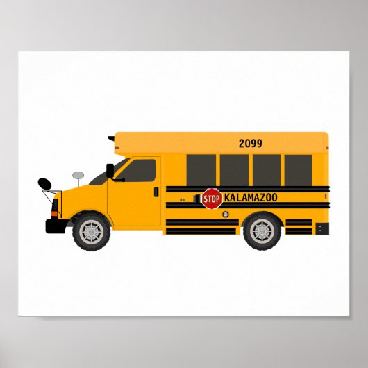 Schoolbus Kinderen Decoratie Print Poster (Voorkant)