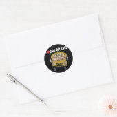 Schoolbus Liefde 2e klas Ronde Sticker (Envelop)