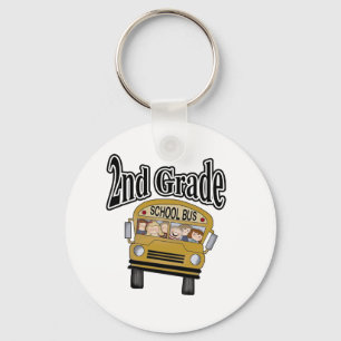 Schoolbus met Kinder 2e graad Sleutelhanger