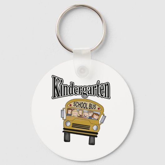 Schoolbus met Kinder Kindergarten Sleutelhanger (Voorkant)
