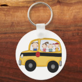 Schoolbus met Kinder T-shirts en cadeaus Sleutelhanger (Voorkant)
