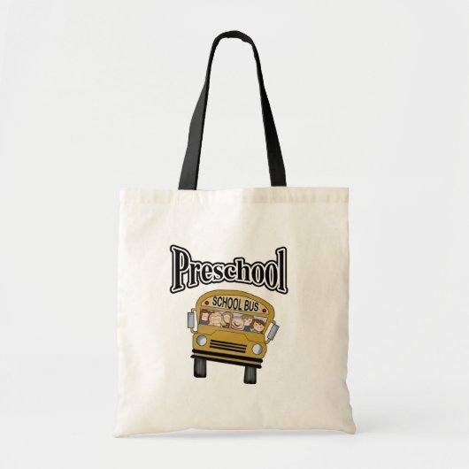 Schoolbus met Kinder voorschoolse overhemden en ca Tote Bag (Voorkant)