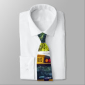 Schoolbus met open deur stropdas (Gebonden)