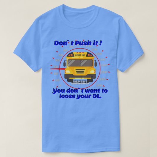 Schoolbus met snelheidsmeter t-shirt (Design voorkant)