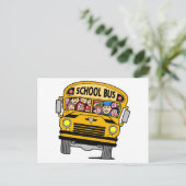 Schoolbus met terug naar school kinderen briefkaart (Staand voorkant)