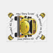 Schoolbus op maat fleece deken (Voorkant (Horizontaal))
