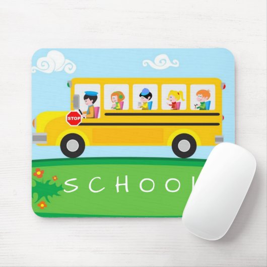 Schoolbus op Mousepad Muismat (Met muis)