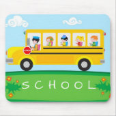 Schoolbus op Mousepad Muismat (Voorkant)