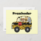 Schoolbus-peuterhemden en -cadeaus briefkaart (Voorkant / Achterkant)