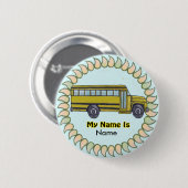 Schoolbus pin badge ronde button 5,7 cm (Voorkant /achterkant)
