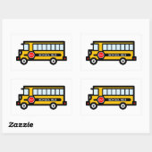 Schoolbus Rechthoekige Sticker (Vel)