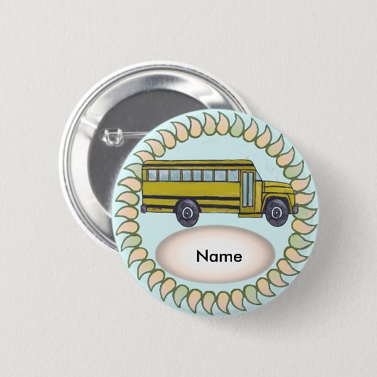 Schoolbus Ronde Button 5,7 Cm (Voorkant /achterkant)