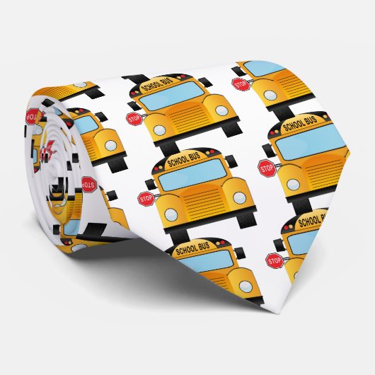 schoolbus stropdas (Opgerold)