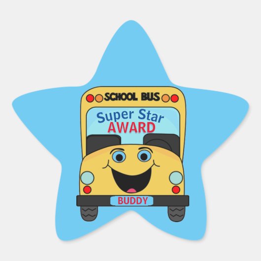 Schoolbus Super Star Award-Buddy Ster Sticker (Voorkant)