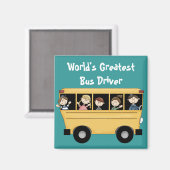Schoolbus ~ Wereld's Grootste Bus Driver 2 Magnet Magneet (Voorkant / Achterkant)