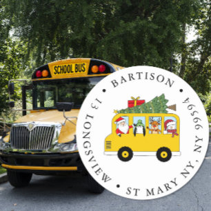 Schoolbusbedrijf Klassieke Ronde Sticker Transport