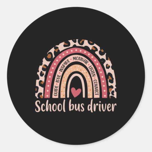 Schoolbuschauffeur 100e dag van schoolbuschauffeur ronde sticker (Voorkant)
