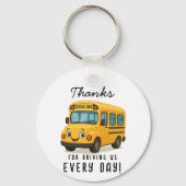 Schoolbuschauffeur Bedankt sleutel, veilig rijden Sleutelhanger (Achterkant)