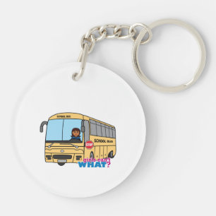 Schoolbuschauffeur donker sleutelhanger