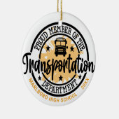 Schoolbuschauffeur gepersonaliseerd keramisch ornament (Rechts)