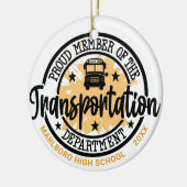 Schoolbuschauffeur gepersonaliseerd keramisch ornament (Links)