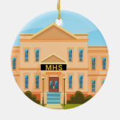 Schoolbuschauffeur gepersonaliseerd keramisch ornament (Achterkant)