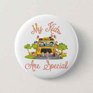 Schoolbuschauffeur Mijn kinderen zijn speciaal Ronde Button 5,7 Cm