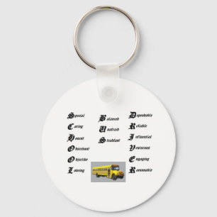 Schoolbuschauffeur, miniatuurCAI0UE1U Sleutelhanger