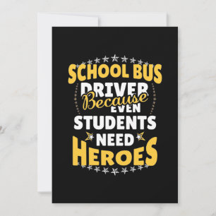 Schoolbuschauffeur omdat studenten helden nodig he save the date