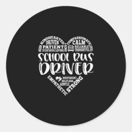 Schoolbuschauffeur, schoolbusbestuurder ronde sticker