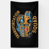Schoolbuschauffeur Transportploeg Spandoek (Verticaal)