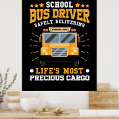 Schoolbuschauffeur veilig leveren poster (Keuken)