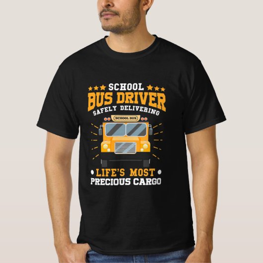 Schoolbuschauffeur veilig leveren t-shirt (Voorkant)