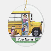 Schoolbuschauffeur - Vrouw Keramisch Ornament (Links)