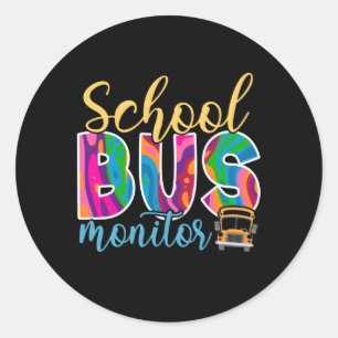 schoolbusmonitor ronde sticker