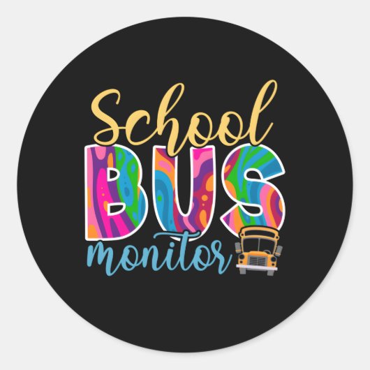 schoolbusmonitor ronde sticker (Voorkant)