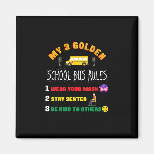 schoolbusregels voor studenten Funny School Bus Magneet