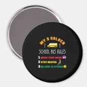 schoolbusregels voor studenten Funny School Bus Magneet (Voorkant / Achterkant)