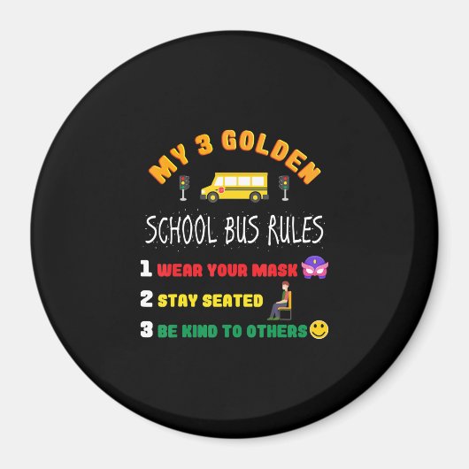 schoolbusregels voor studenten Funny School Bus Magneet (Voorkant)