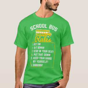 schoolbusregels werkschool bus chauffeur t-shirt