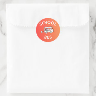 Schoolbussticker voor kinderen ronde sticker